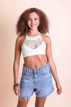 Load image into Gallery viewer, Crochet Lace High Neck Bralette
