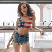 Load image into Gallery viewer, Seamless Double Knit American Flag Bralette
