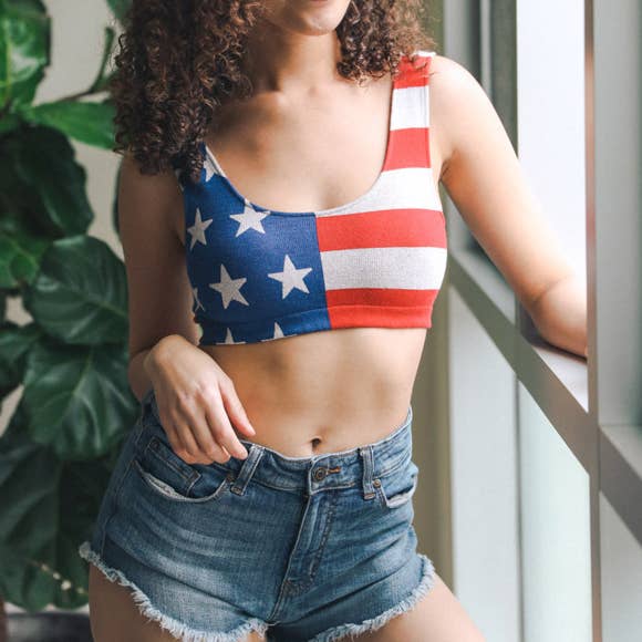 Seamless Double Knit American Flag Bralette