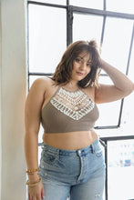 Load image into Gallery viewer, Plus Size Crochet Lace High Neck Bralette
