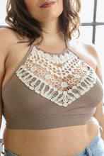 Load image into Gallery viewer, Plus Size Crochet Lace High Neck Bralette
