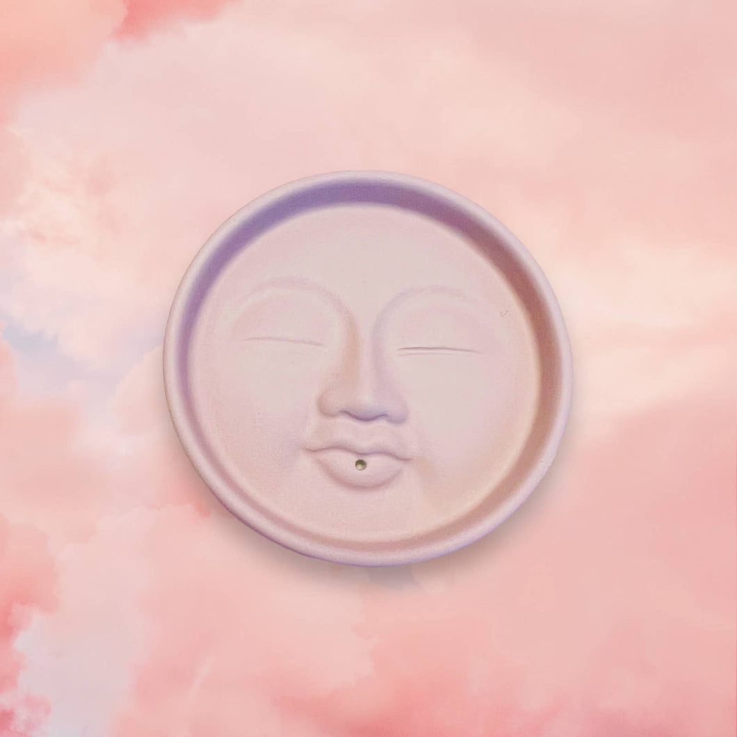 Moon Face Celestial Incense Holder - Colorful Concrete