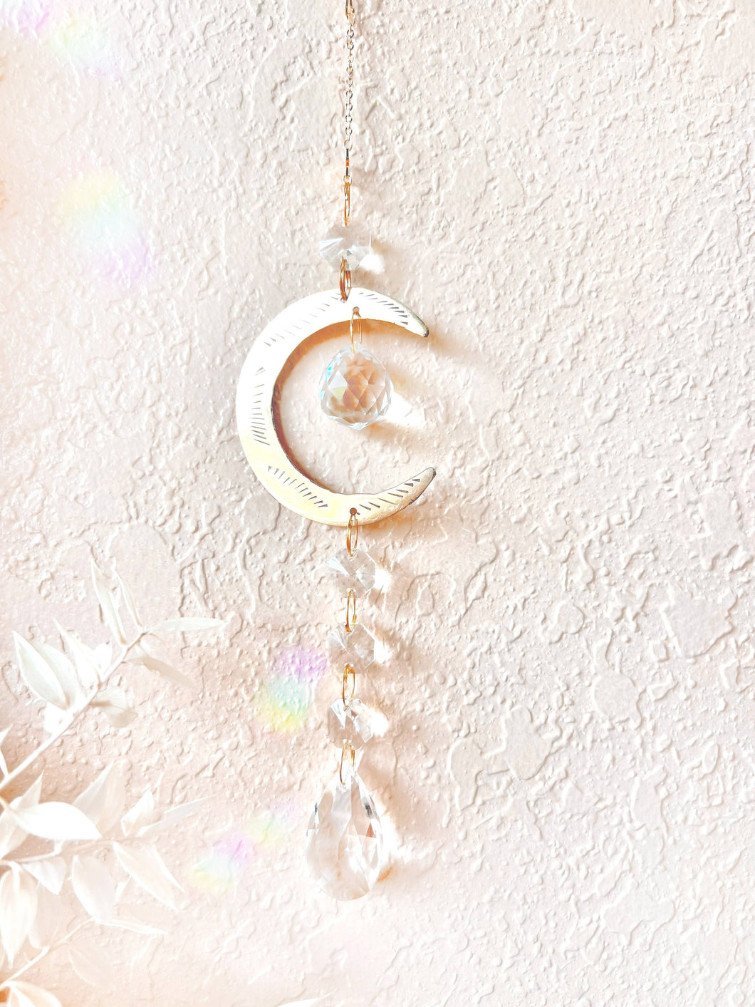 Crescent Moon Suncatcher - Rainbow Maker - Wall Decor - Rainbow Prism